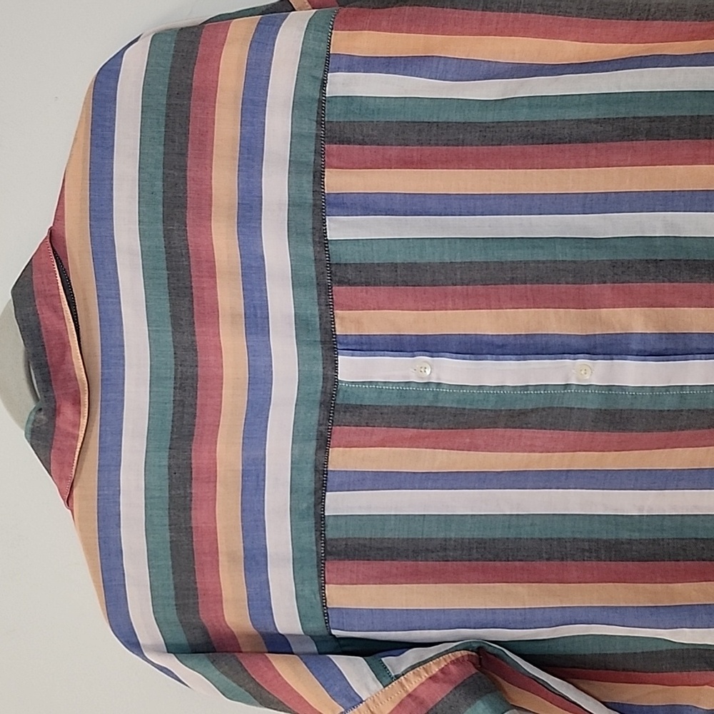 Madewell Preppy Courier Button-Back Shirt in Festival Stripe Size Small - Picture 12 of 16